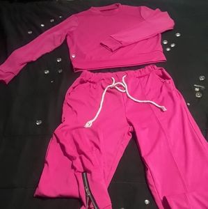 Pink Two Piece Pants Set